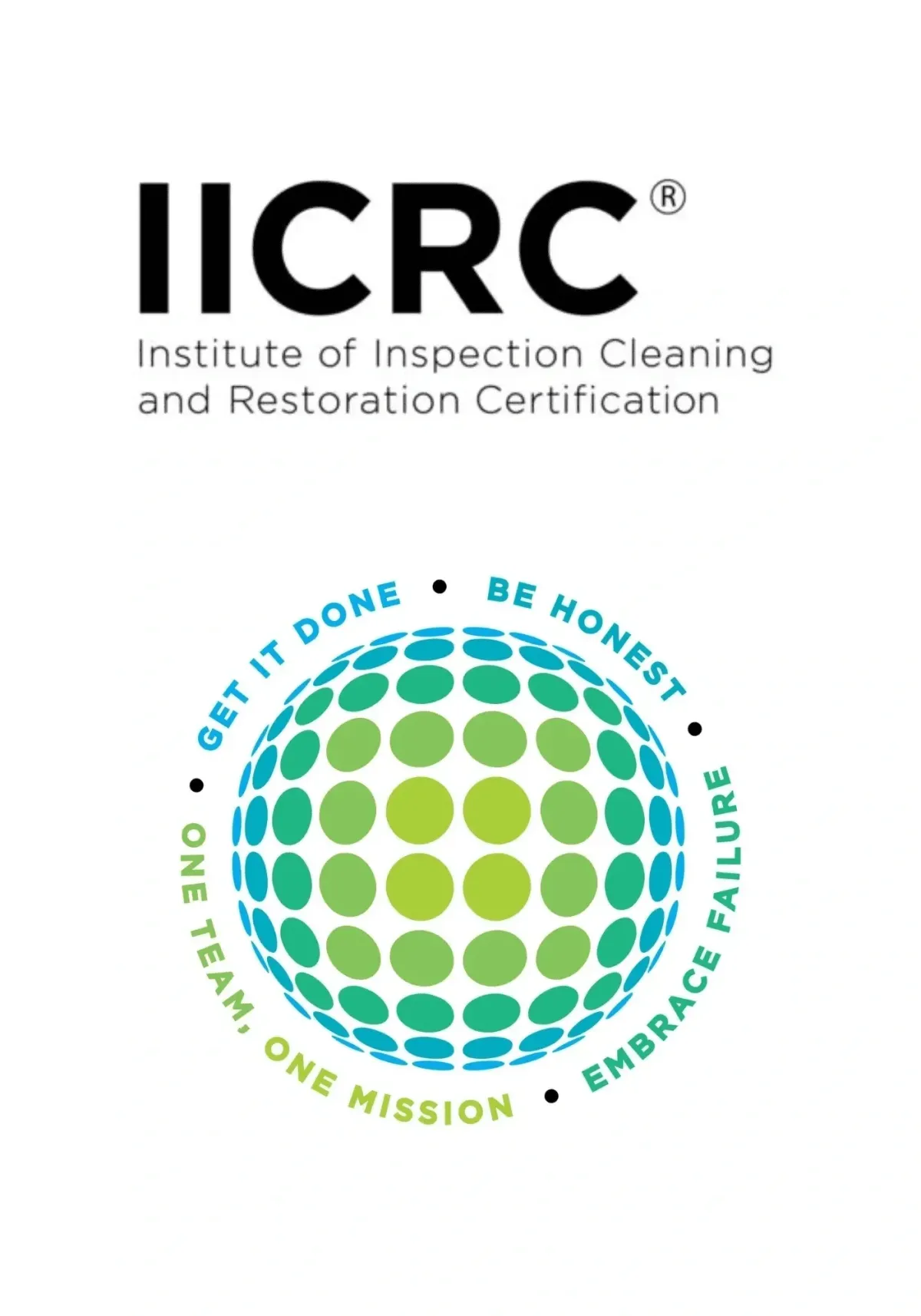 IICRC certification logo representing professional standards in cleaning, inspection, and restoration training for water and mould remediation technicians.