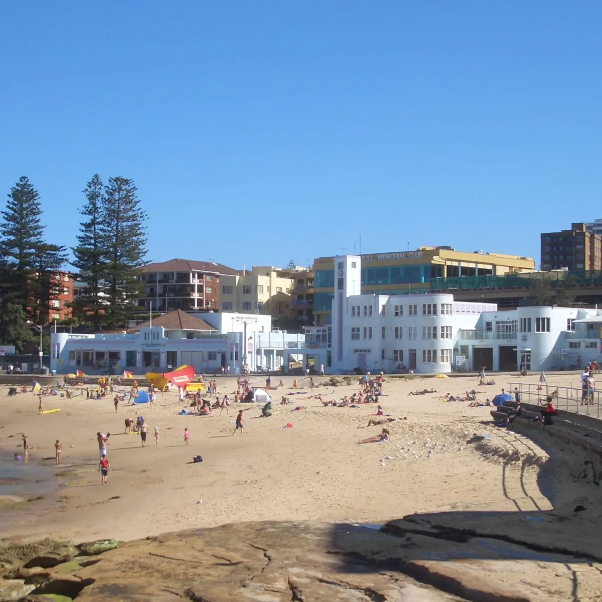 Coogee Beach Pavilion and surrounding beachfront area, part of Sydney’s Eastern Suburbs serviced by High Demand Restoration for flood, mould, and water damage restoration.