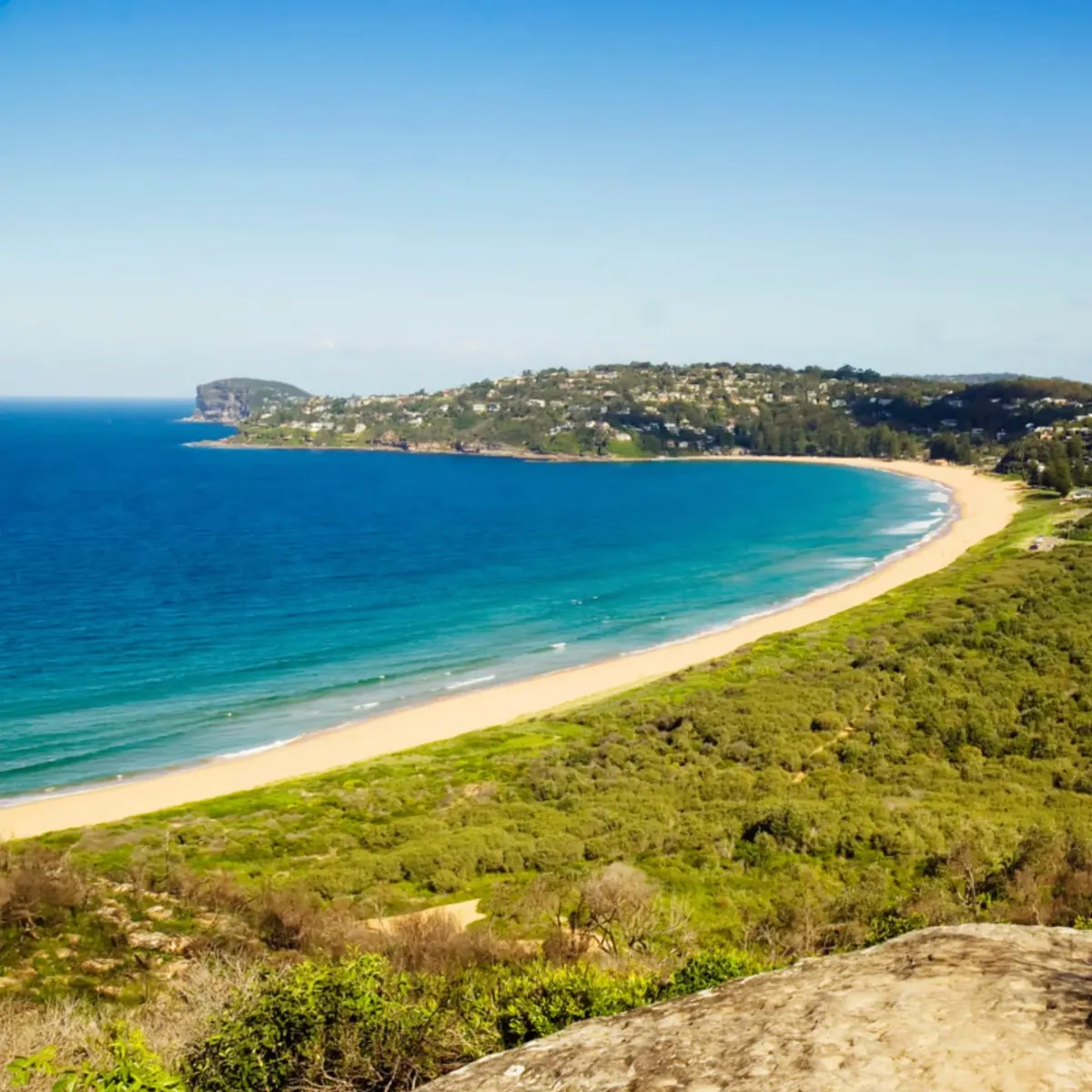 Scenic aerial view of Palm Beach, one of Sydney’s Northern Beaches, highlighting High Demand Restoration’s professional flood and water restoration services across Sydney’s coastal suburbs.