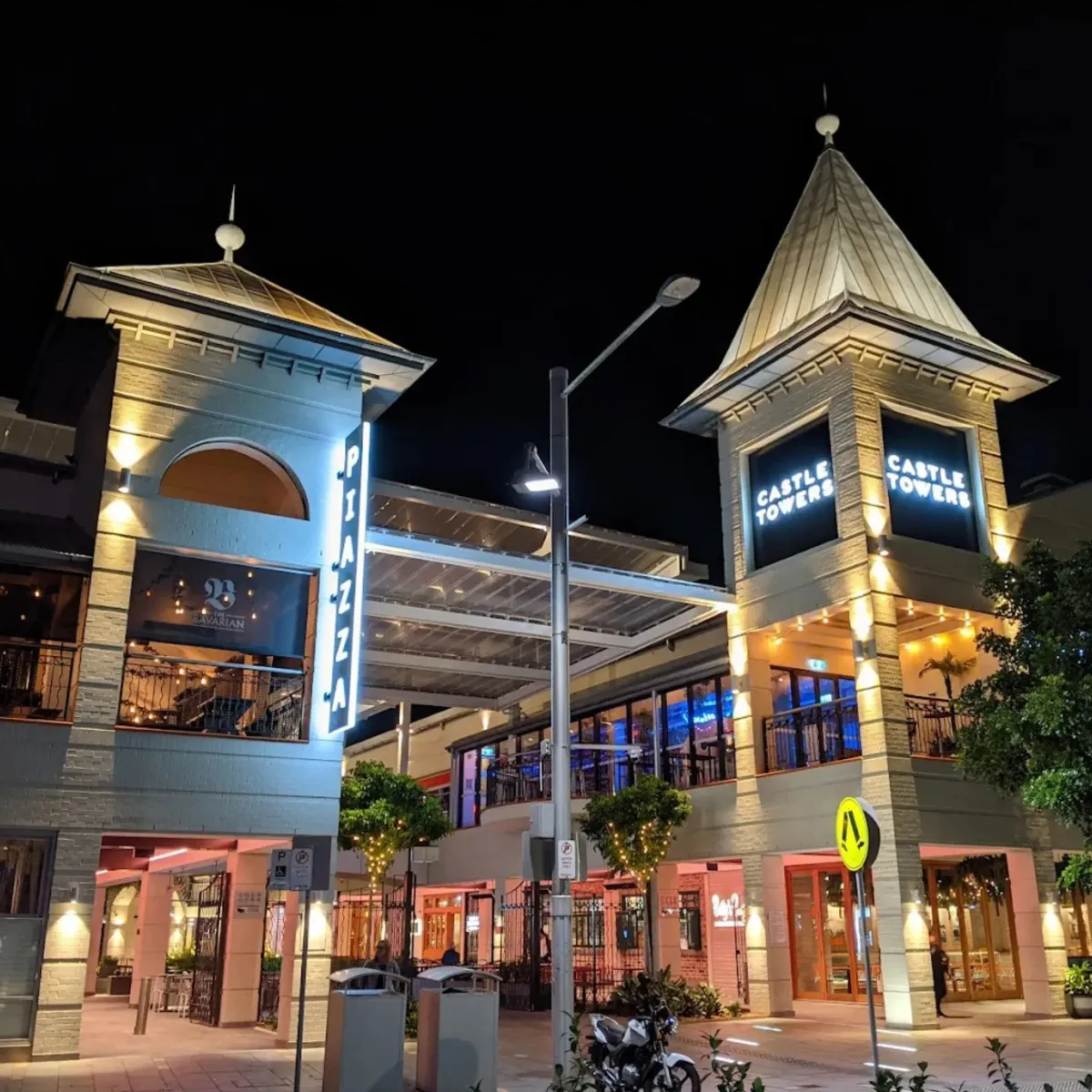 Castle Towers illuminated at night, representing High Demand Restoration’s coverage of the Sydney Eastern Suburbs for flood and water damage services.