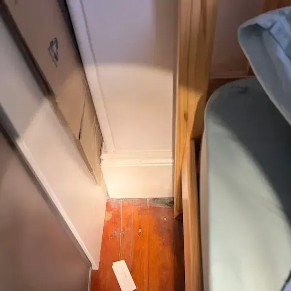 Mould Behind Bedside Table After Treatment