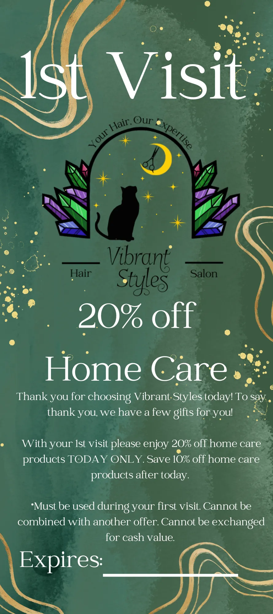 the first visit pamphlet with the logo on it advertising 20% off home care for your first visit