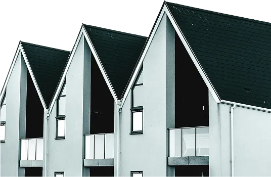 Modern row of homes representing new homeownership opportunities for medical professionals