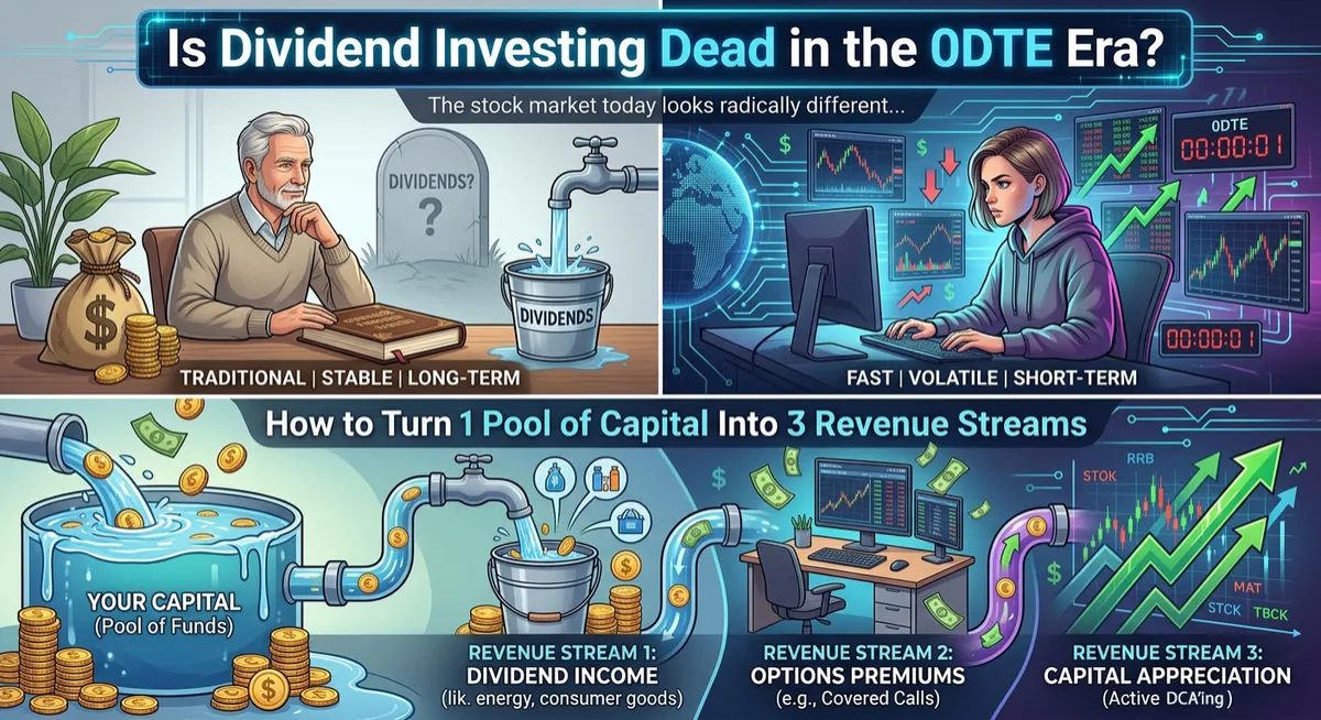 Is Dividend Investing Dead in the 0DTE Era? How to Turn 1 Pool of Capital Into 3 Revenue Stream