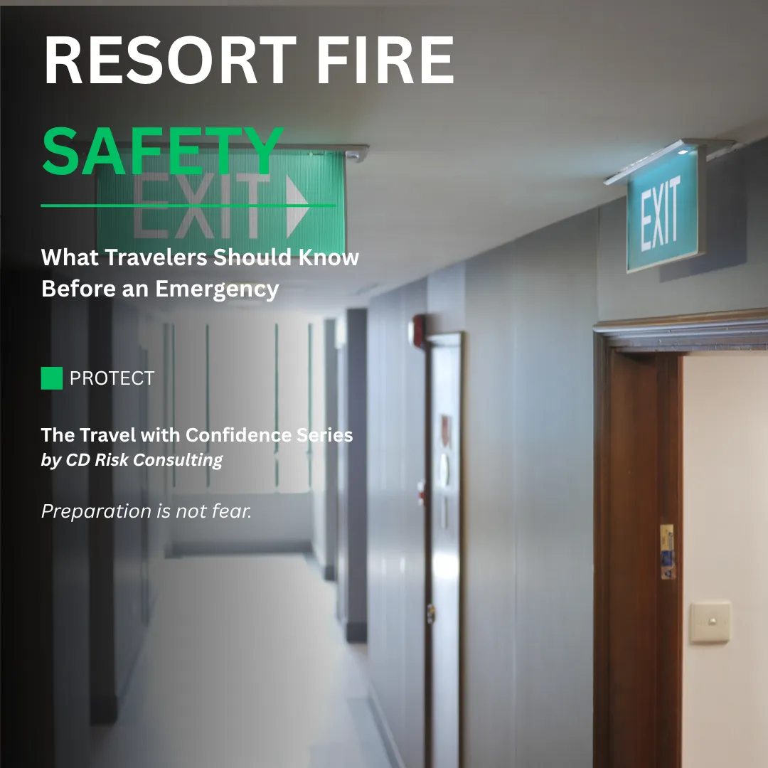 Fire Exit in hotel hallway