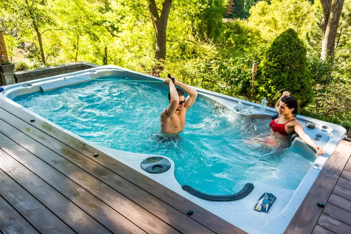 hydropool swim spa lifestyle outdoor