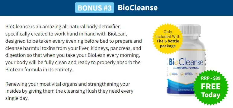 free bonus 3 biocleanse