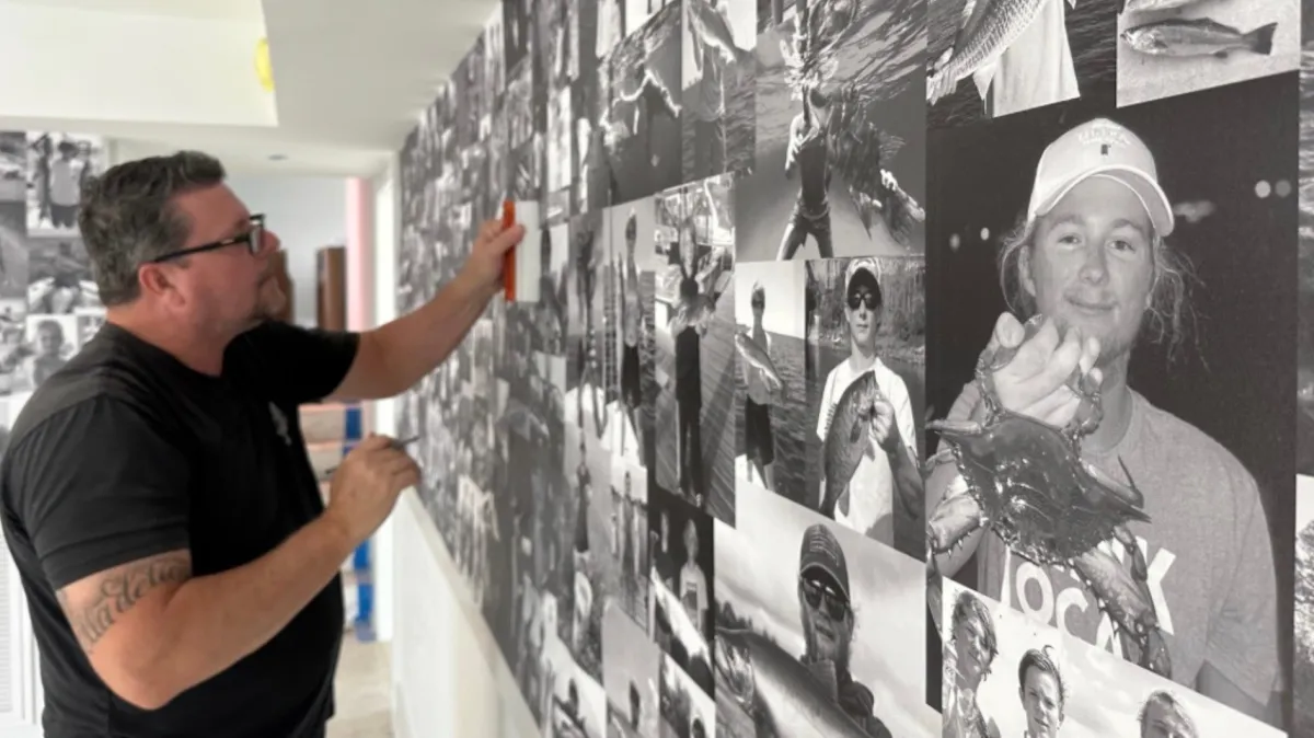 Interior wall graphic installation in Gulf Breeze, Florida