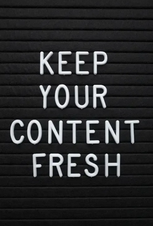 keep your content fresh in olympia sign