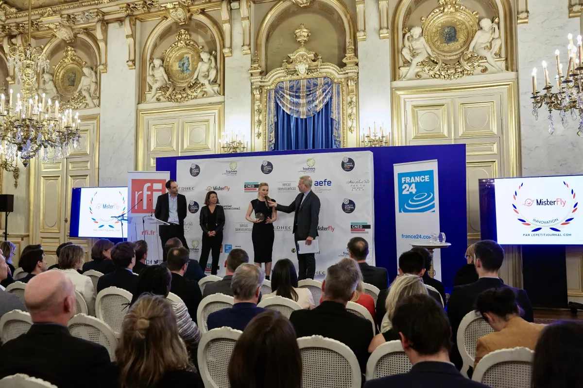 Anna Laurence Godefroy receives international award Les Trophees de letranger at the Ministry of Foreign Affairs in Paris