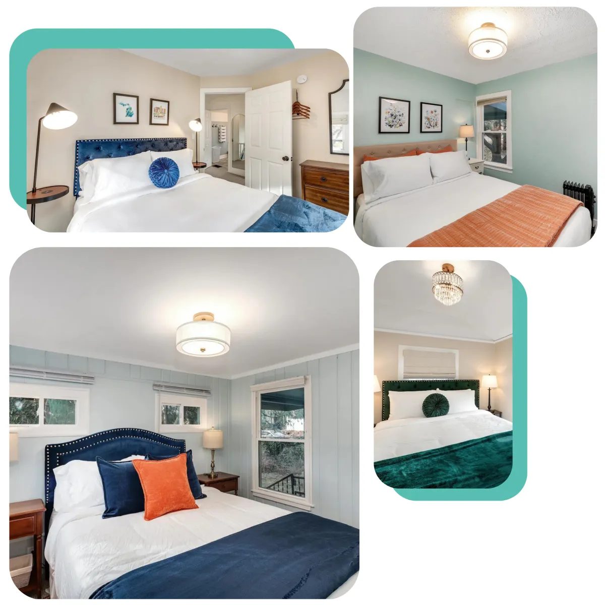 The Blue Arbor- Enjoy the comfort of four inviting bedrooms designed to accommodate 1-8 guests