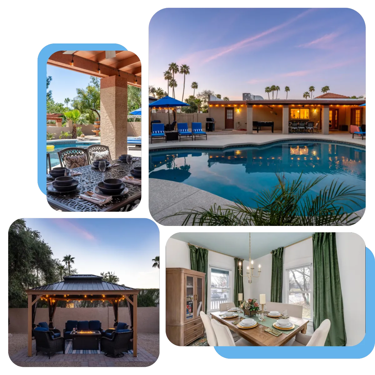 Vivian Stays properties - The Blue Arbor, Falcon Cove Retreat, and Casa Flora - promise relaxation, enjoyment, and wonder in every detail. Experience exceptional service and create memorable moments in our beautifully crafted spaces.