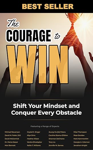 The Courage to Win Book wrapped in elegant golden light