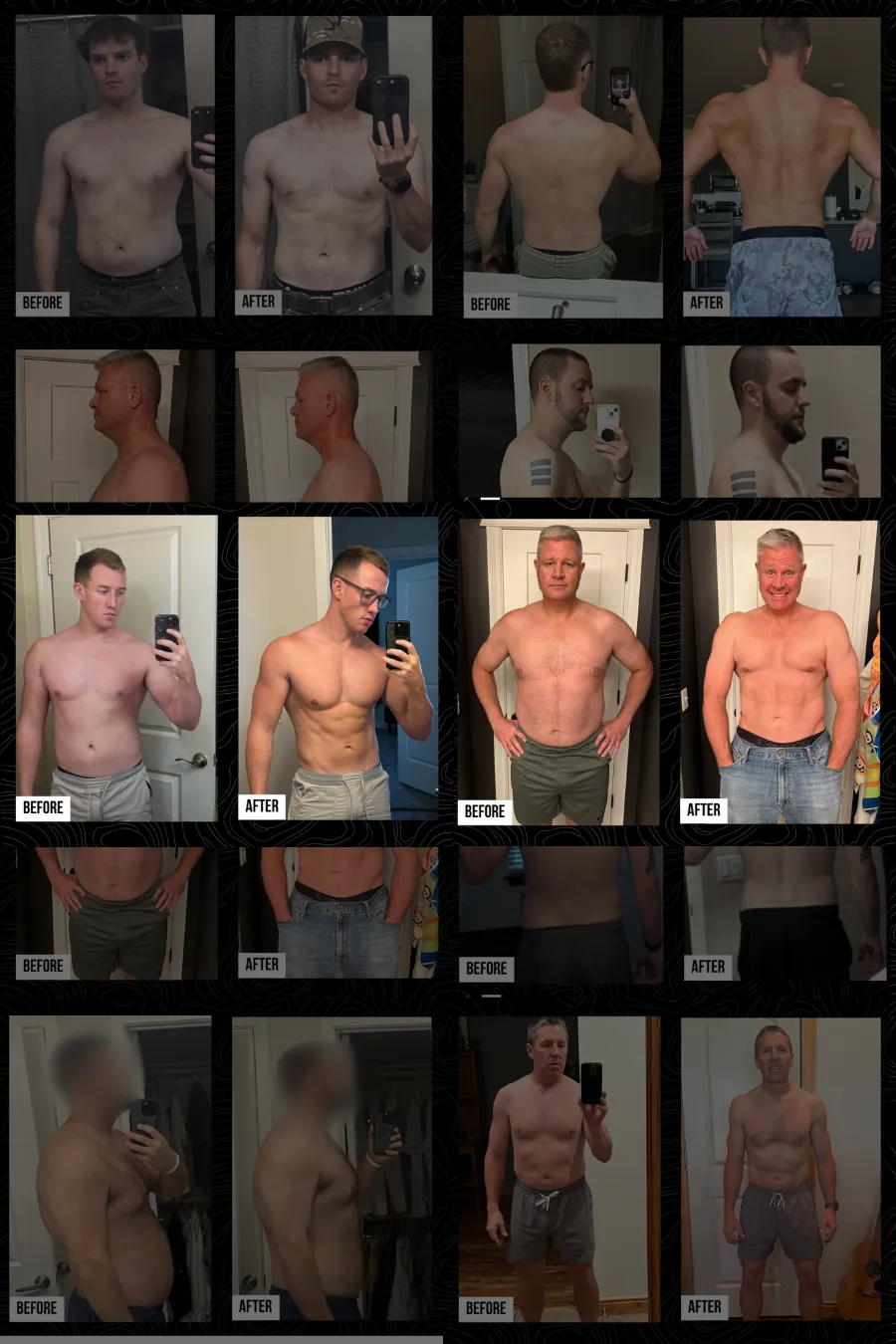 Mens Fat Loss Transformations from the Lean and Lethal Project Online Coaching Program