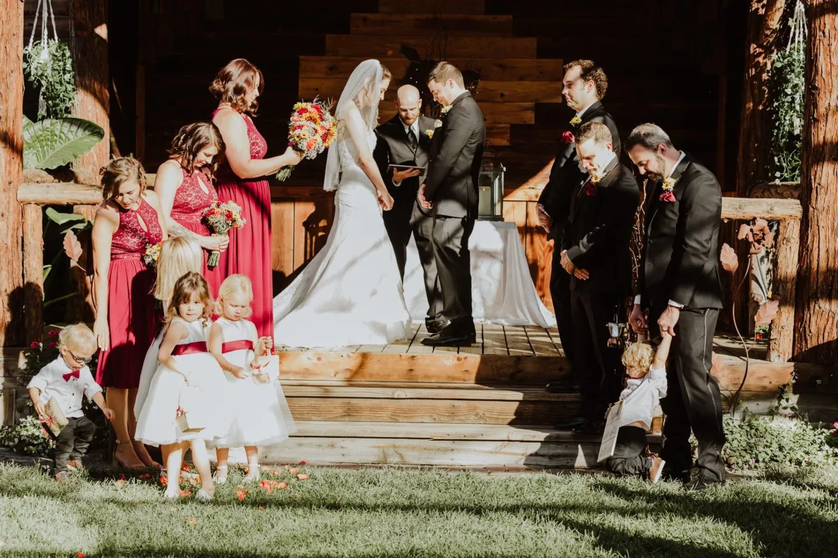 intimate wedding at the rustic rose