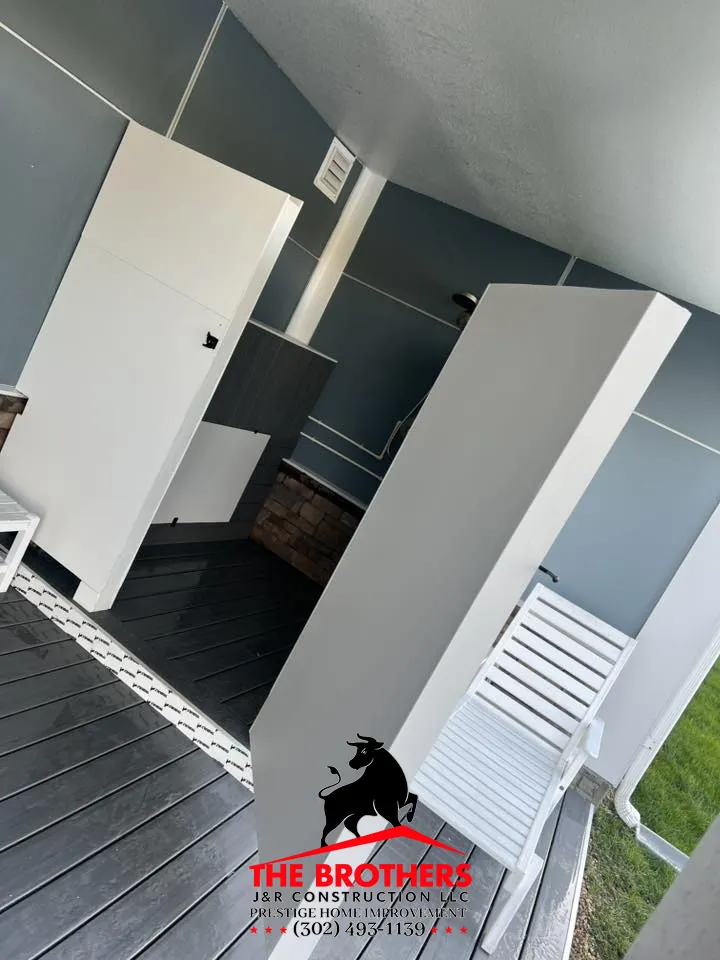 Residential deck walkway and siding renovation project in Lewes DE construction work