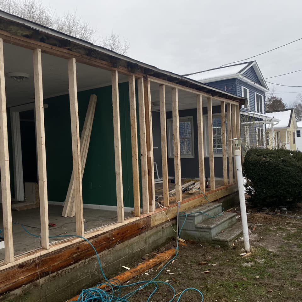 House framing and structural wall construction in Lewes DE remodeling project