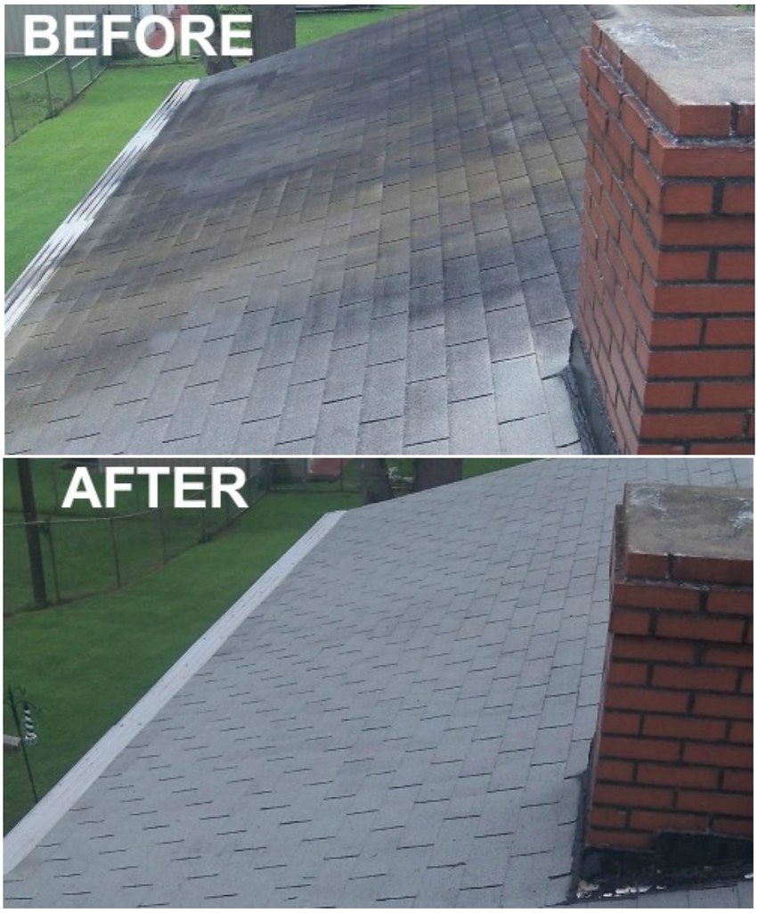 The roof of a building with a tree in the background