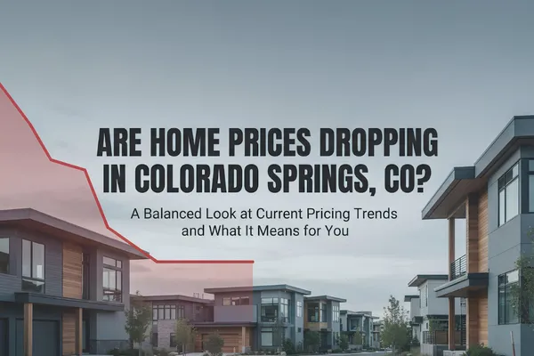 Aerial view of Colorado Springs neighborhoods with Pikes Peak
