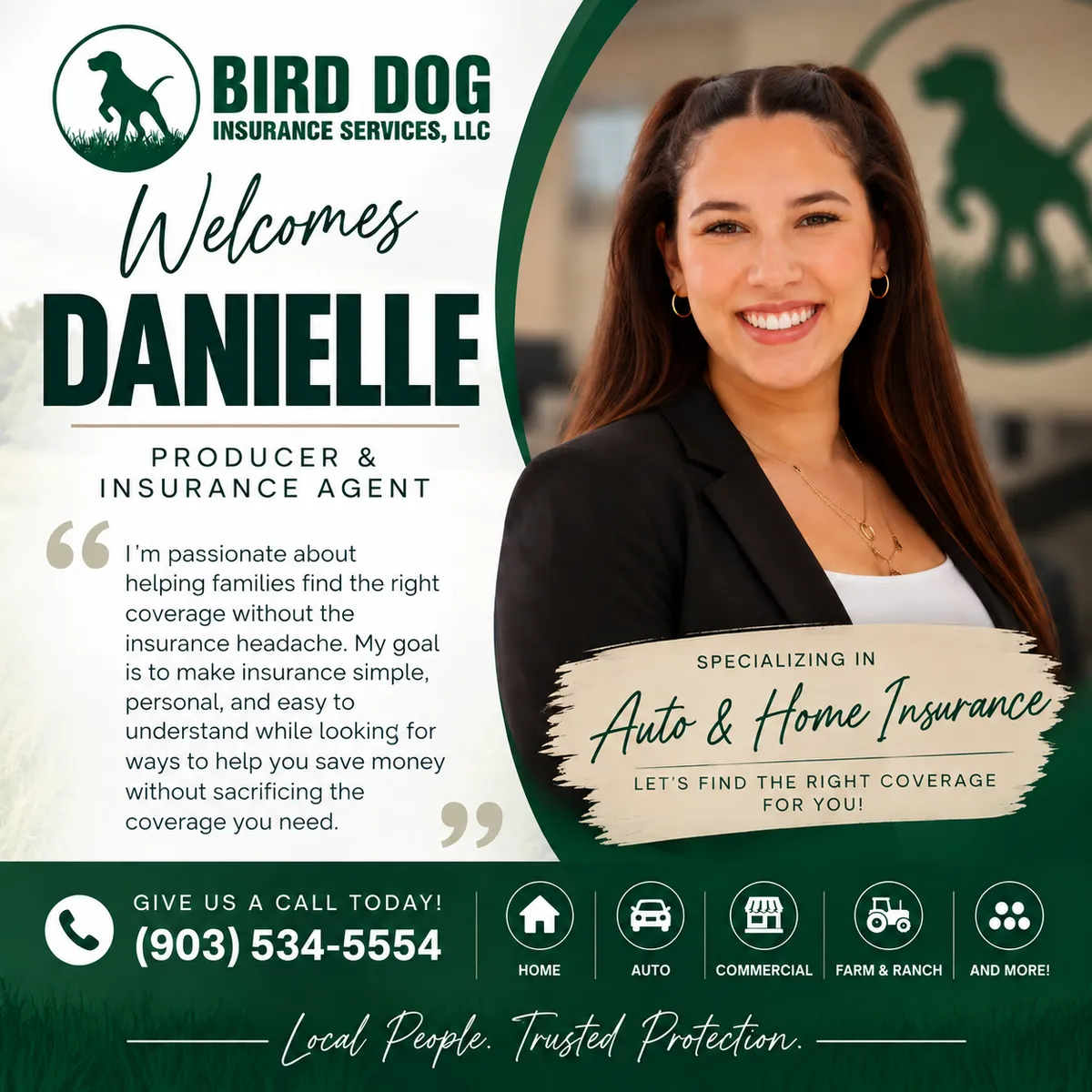Danielle Knight, insurance agent at Bird Dog