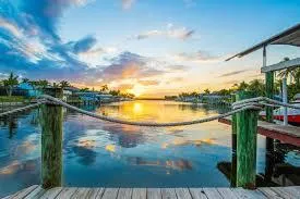 Deck overlooking water in Cape Coral’s Yacht Club neighborhood