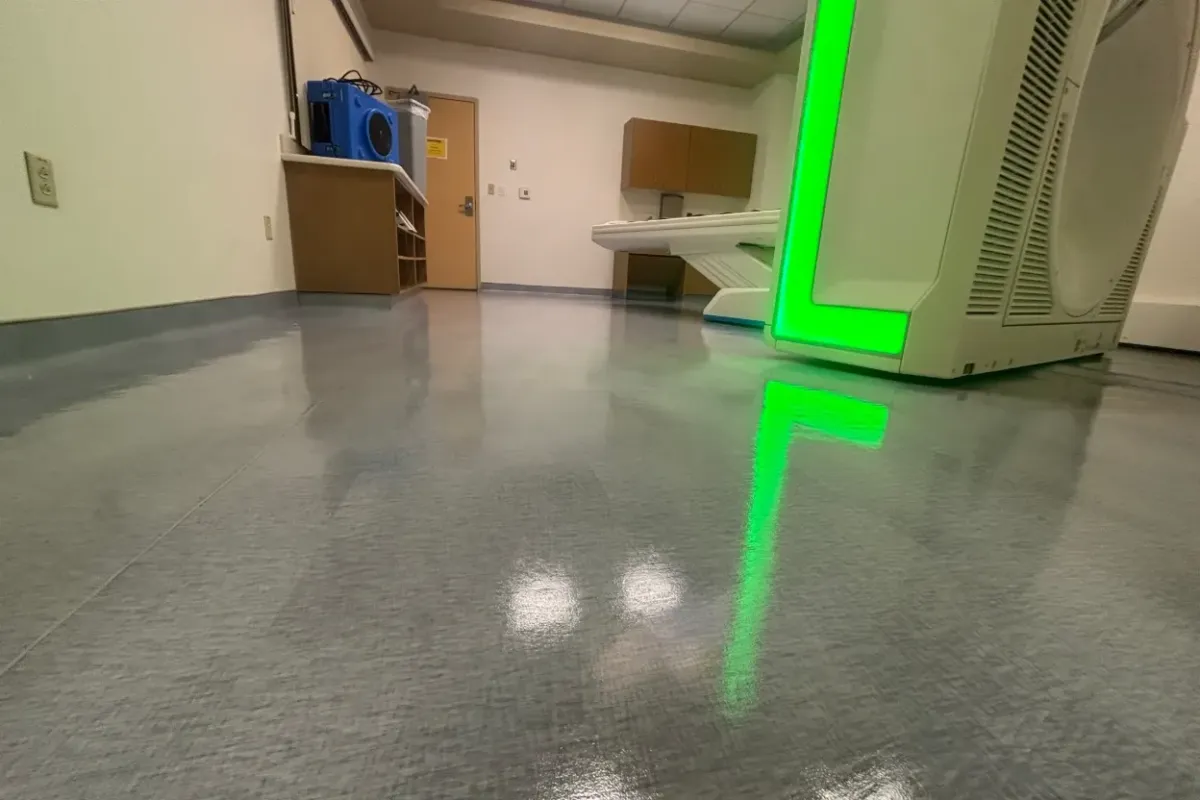 Resilient vinyl flooring at Parrish Hospital