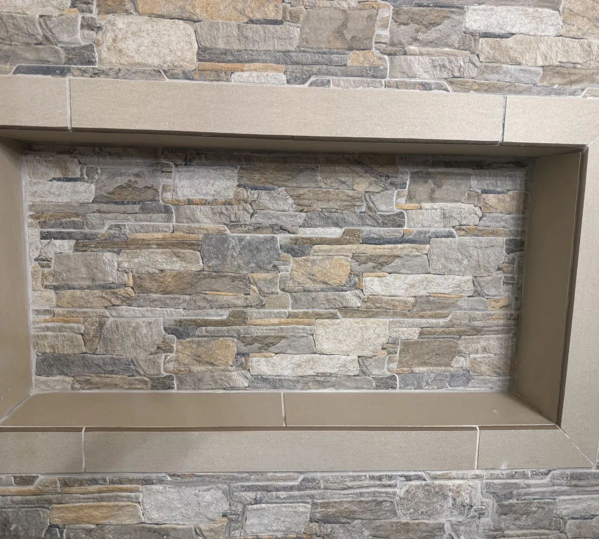 Bathroom wall tile and fixtures