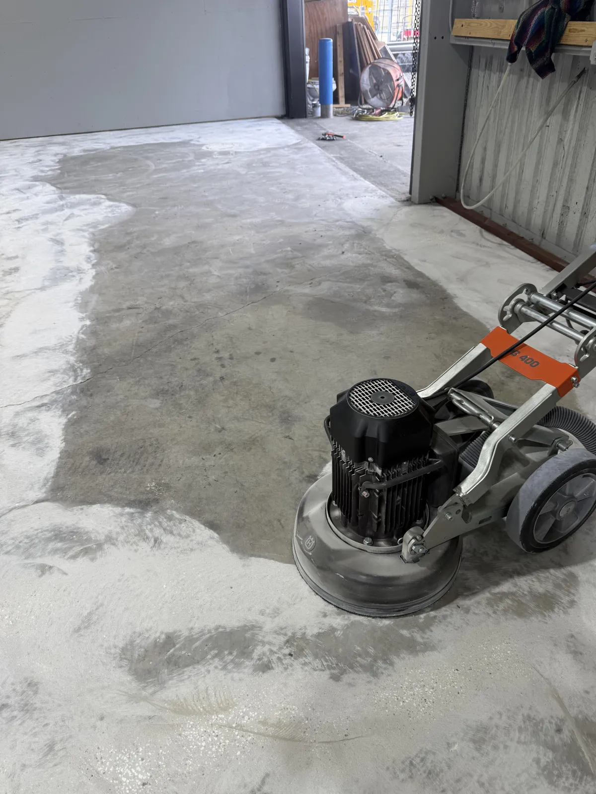 City skyline with buildings under construction.