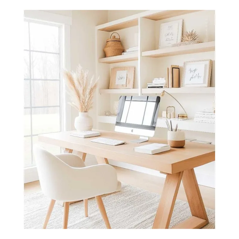 Bright home office workspace with laptop representing learning AI tools for online business