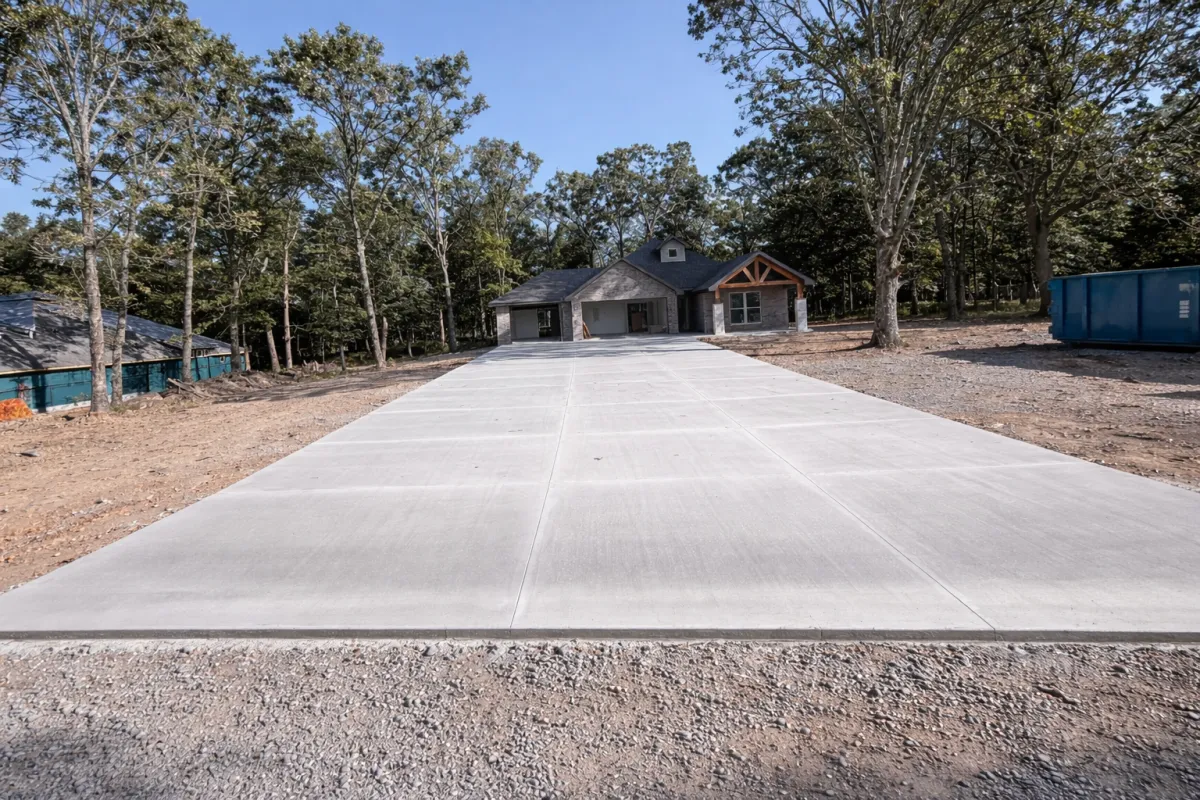 Concrete driveway installation in Springdale AR by TRS Concrete & Hardscapes LLC