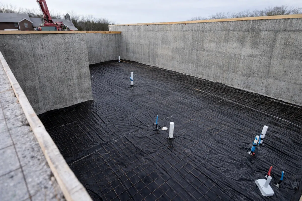 Large residential concrete slab poured by concrete contractor in Northwest Arkansas