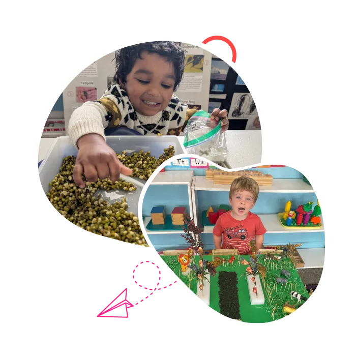 Keen Learners Montessori children exploring hands-on sensory and creative learning activities in Fremont CA