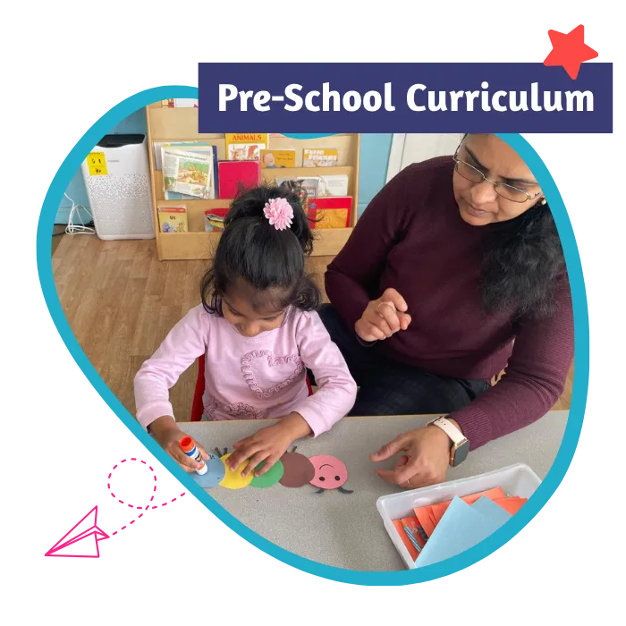 Keen Learners Montessori preschool child completing a creative classroom activity with teacher support