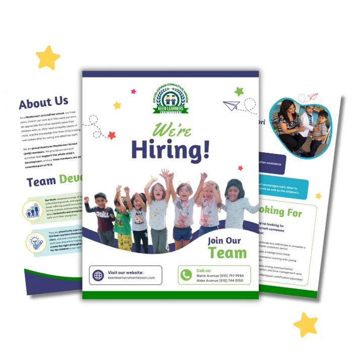 Montessori recruitment pdf in Fremont, CA