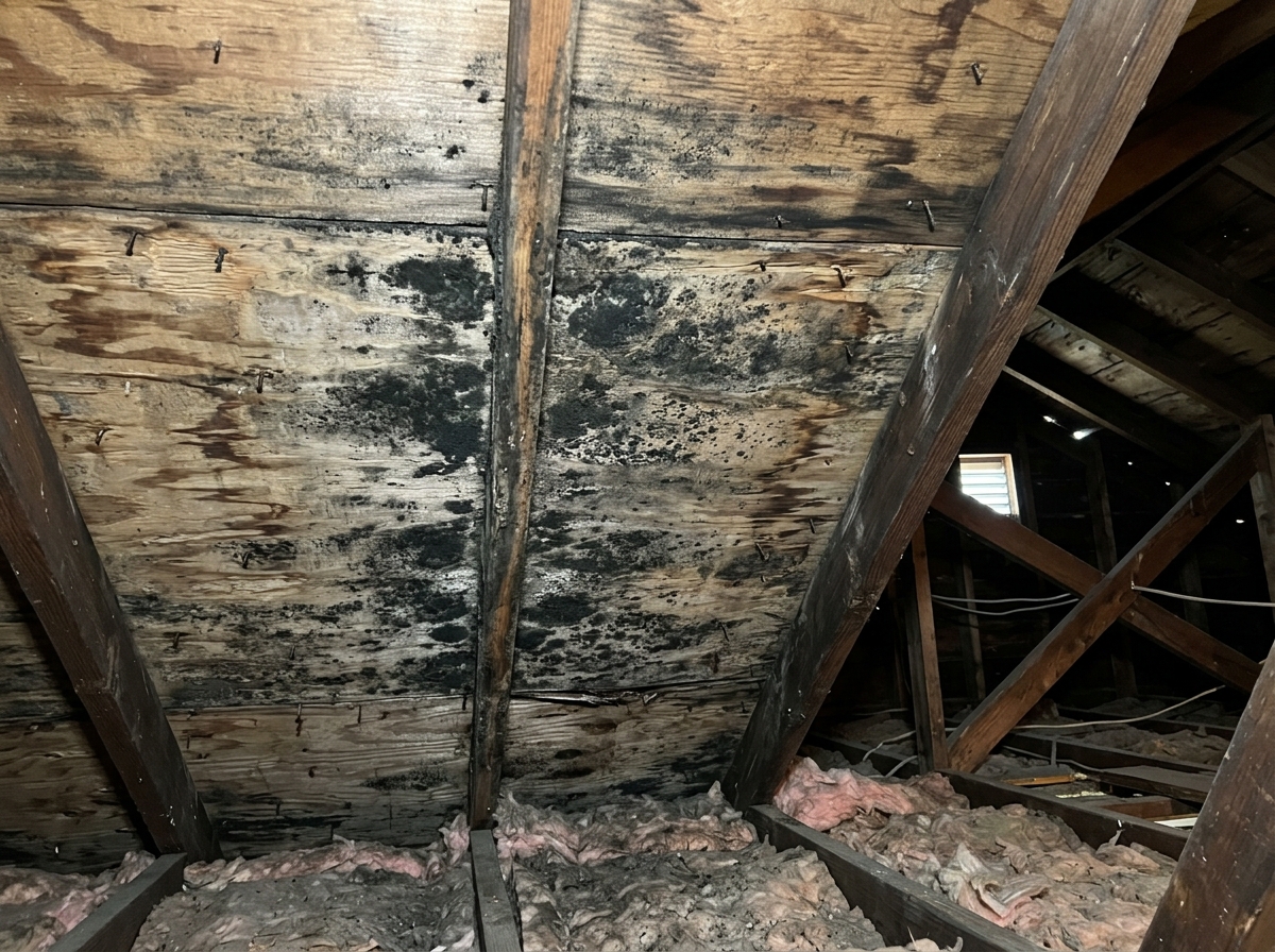 black mold in attic plywood roof sheathing - black mold in attic removal