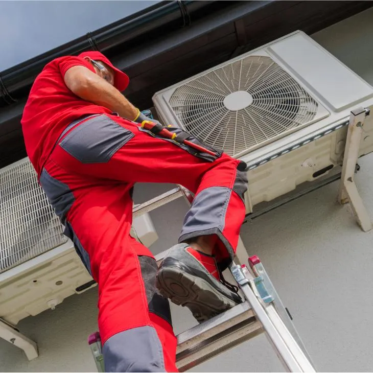 Technicians Checking Air Conditioner