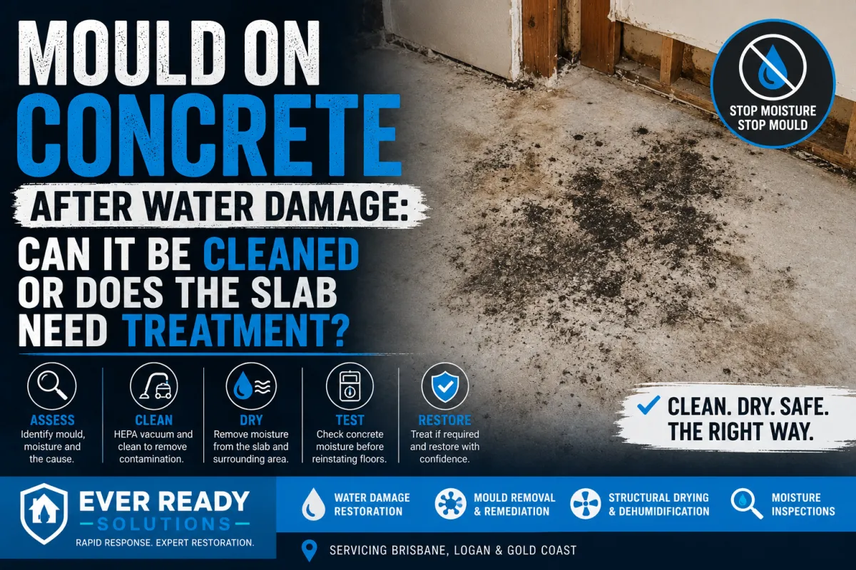 Mould on Concrete After Water Damage: Can It Be Cleaned or Does the Slab Need Treatment?