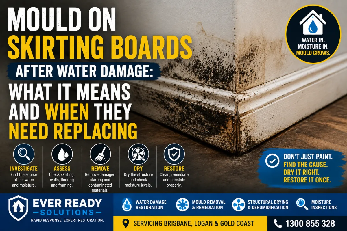 Mould on Skirting Boards After Water Damage: What It Means and When They Need Replacing