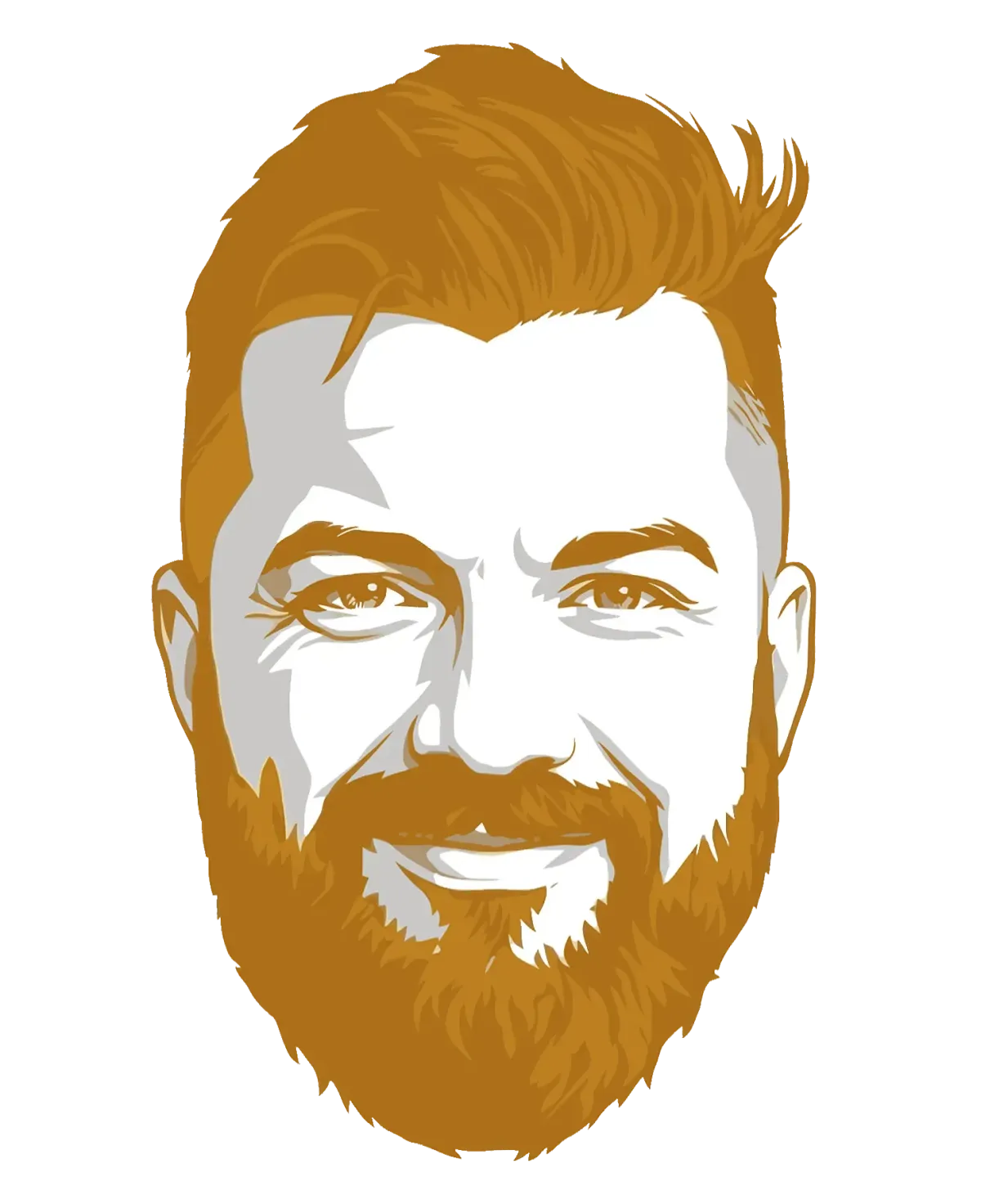 Gold illustrated portrait of Steven Paul Neville, founder and face of MPower Global's AI-powered sales and marketing agency