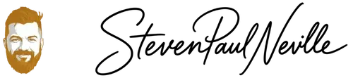Steven Paul Neville signature logo with illustrated portrait, representing the personal brand behind MPower Global's AI-powered sales and marketing leadership