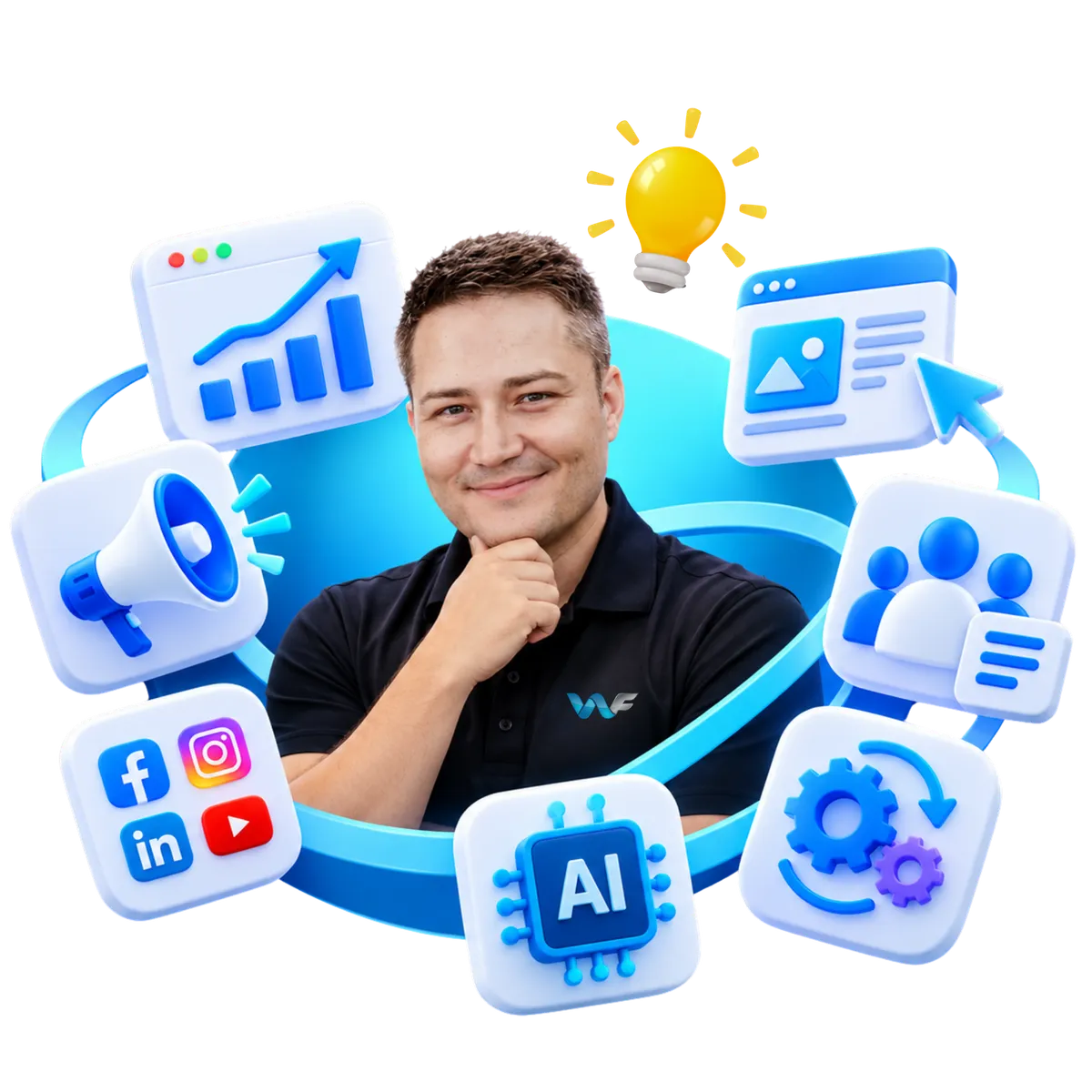 Laptop with All AI Ad Platforms