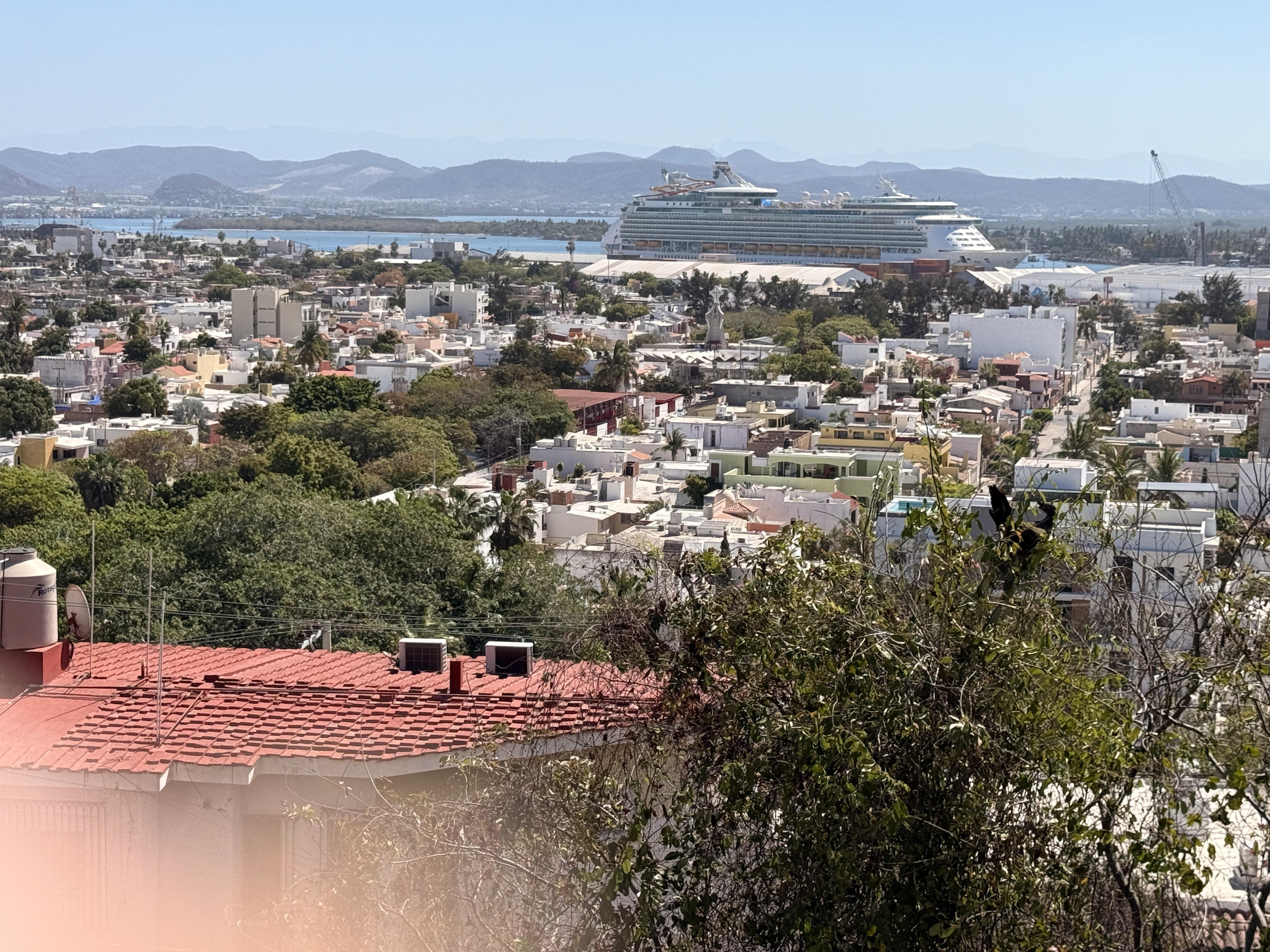 View of the Cruise Ship from the Hill Top Mazatlan