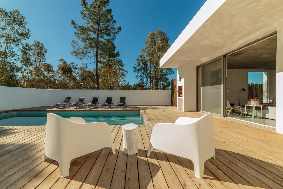 Wood Deck Around Pool