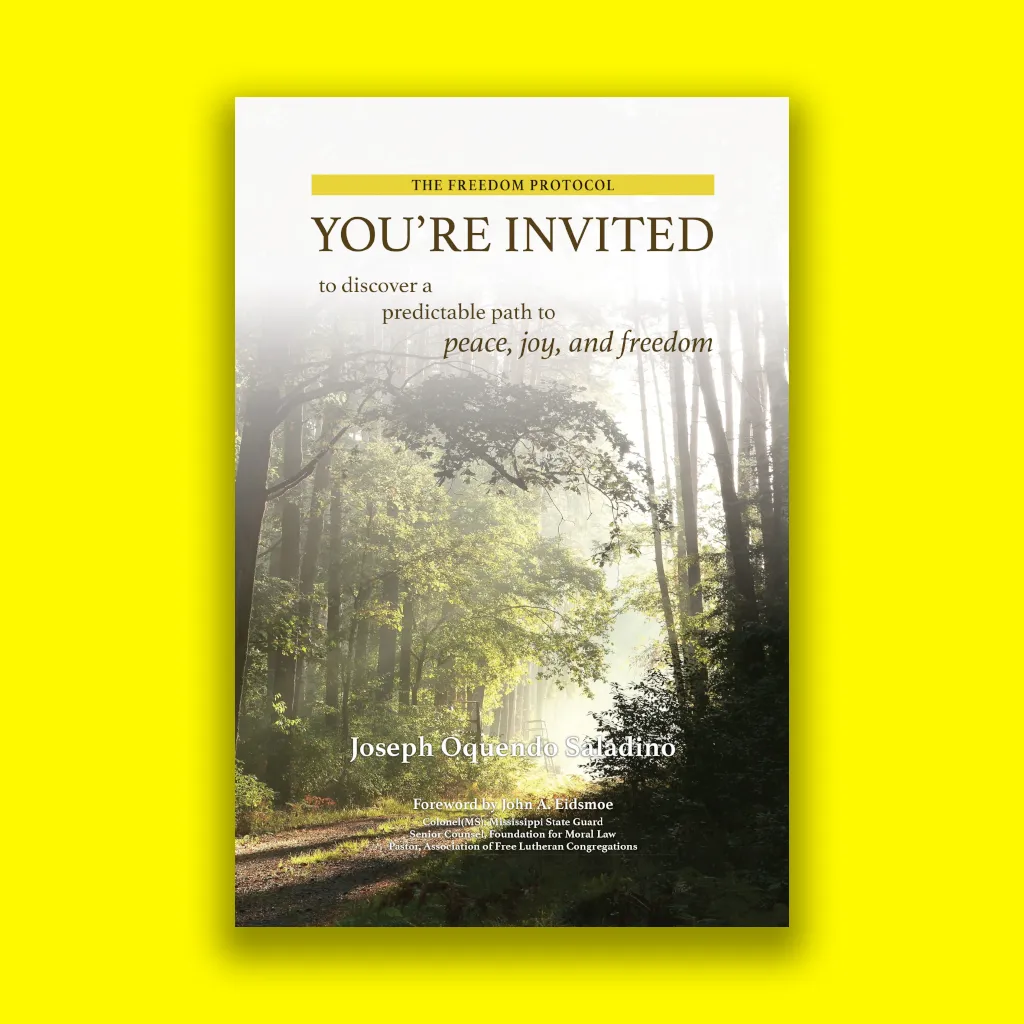 You’re Invited by Joseph Oquendo Saladino, with a sunlit woodland path on the cover.