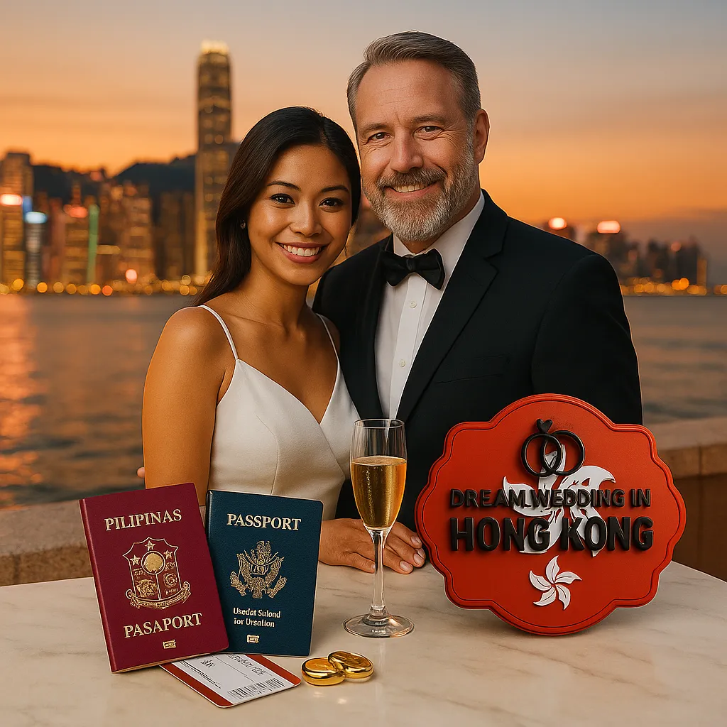 Happy married couple Hong Kong Wedding