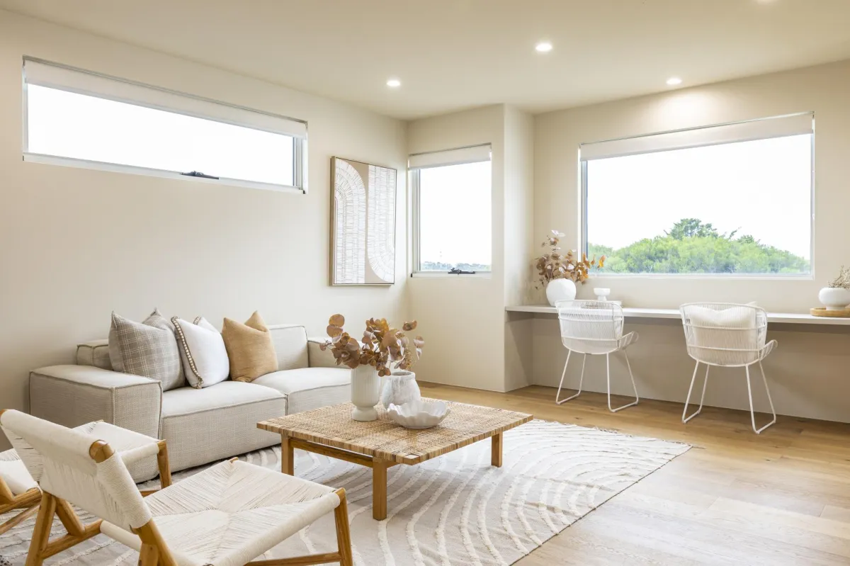 white ceramic sink near white framed glass window