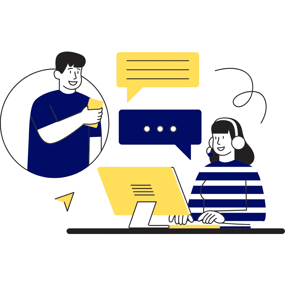 Graphic featuring the Live chat