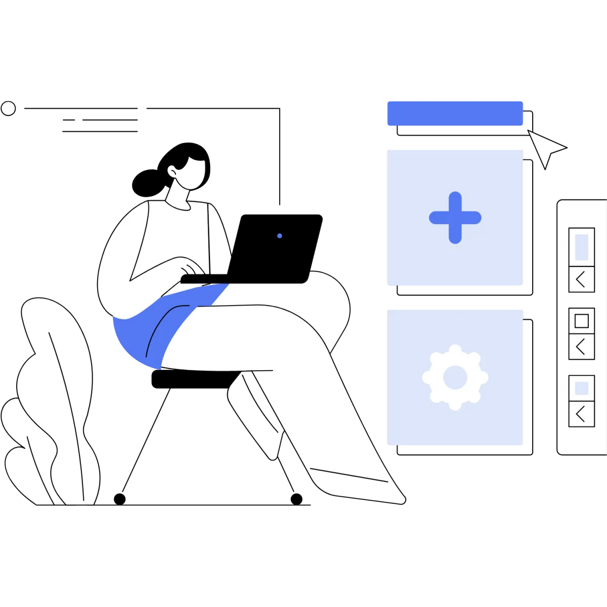 Illustration representing How Go Skylevel's website builder works