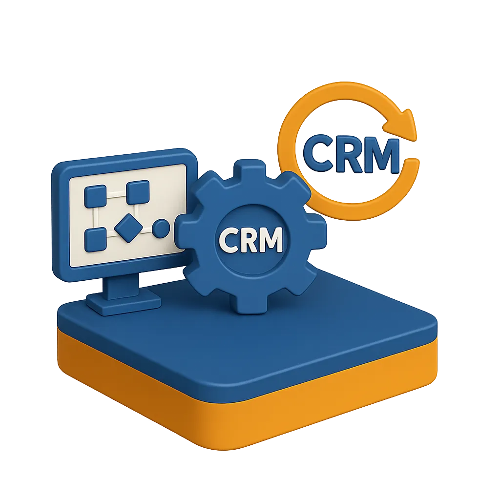 Graphic showcasing the Seamless CRM & Automation Integration