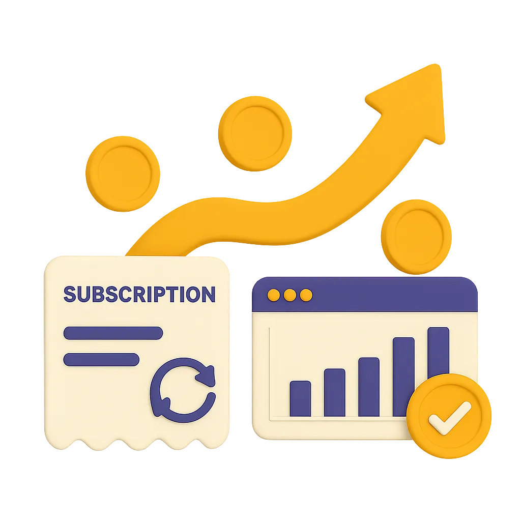 Illustration representing Get Recurring Revenue Flowing in 3 Simple Steps